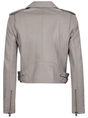 Iro Jackets Grey leather biker