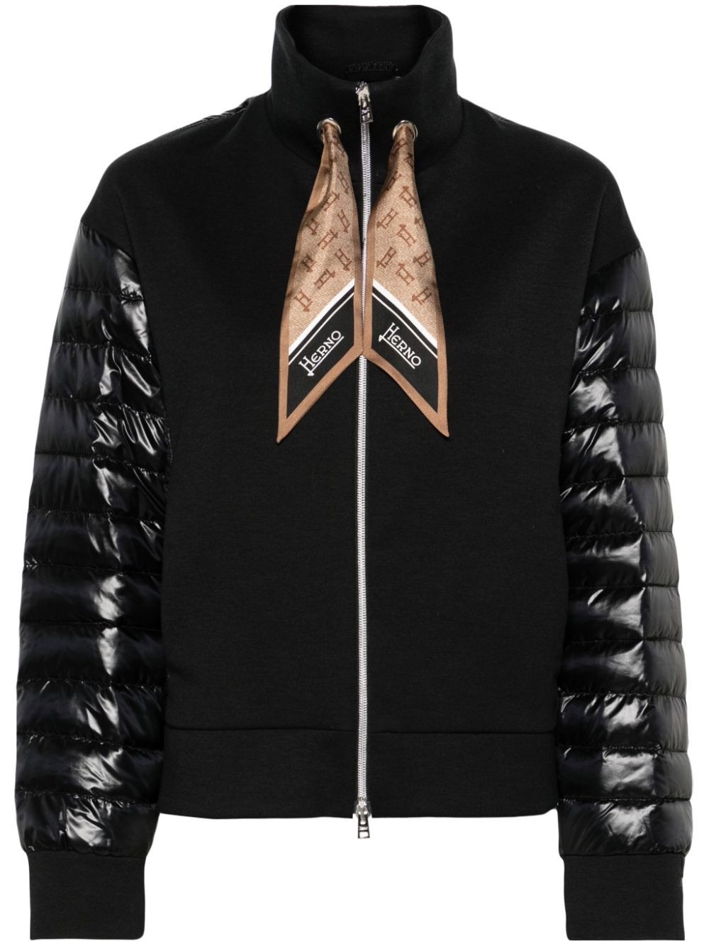 Herno Coats Black quilted bomber jacket