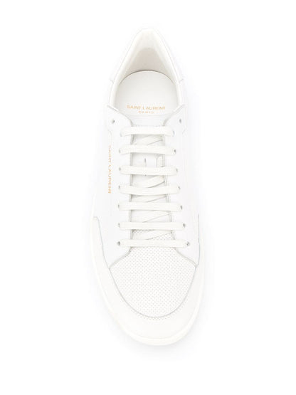 Saint Laurent white leather low-top sneakers