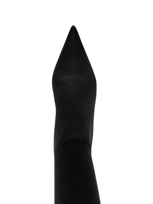 Dolce & Gabbana Black Stretch-Jersey Thigh-Length Boots