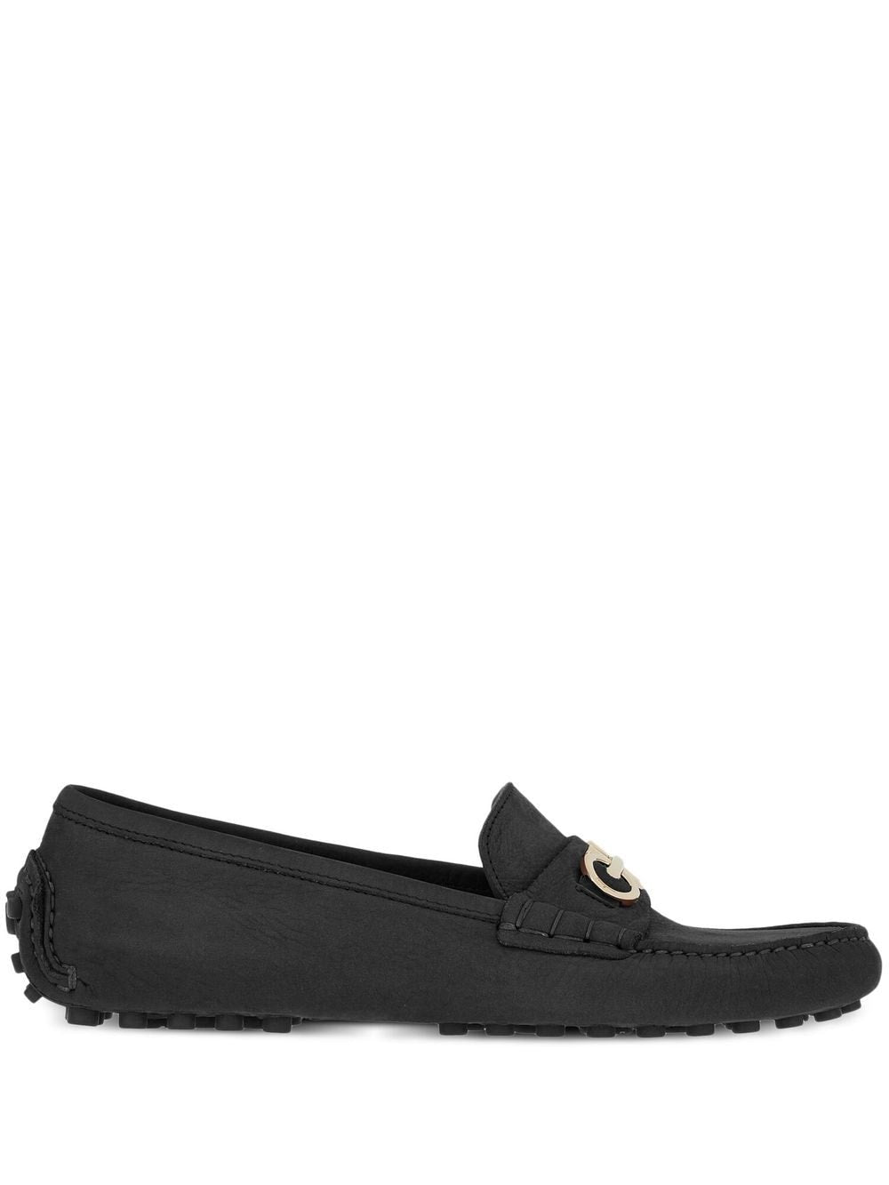 Ferragamo Flat shoes in black suede and leather