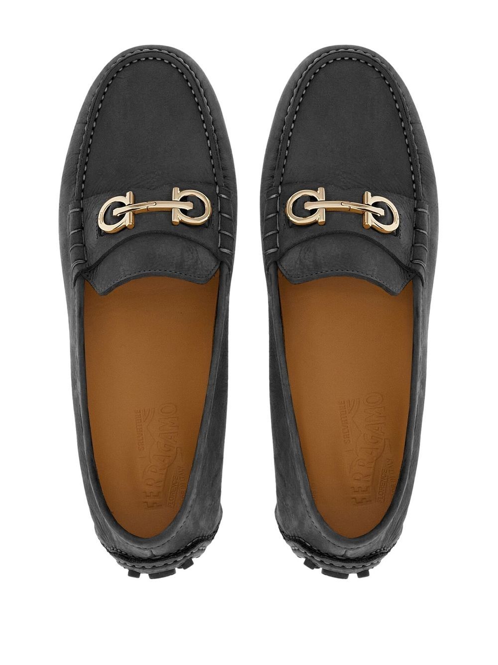 Ferragamo Flat shoes in black suede and leather