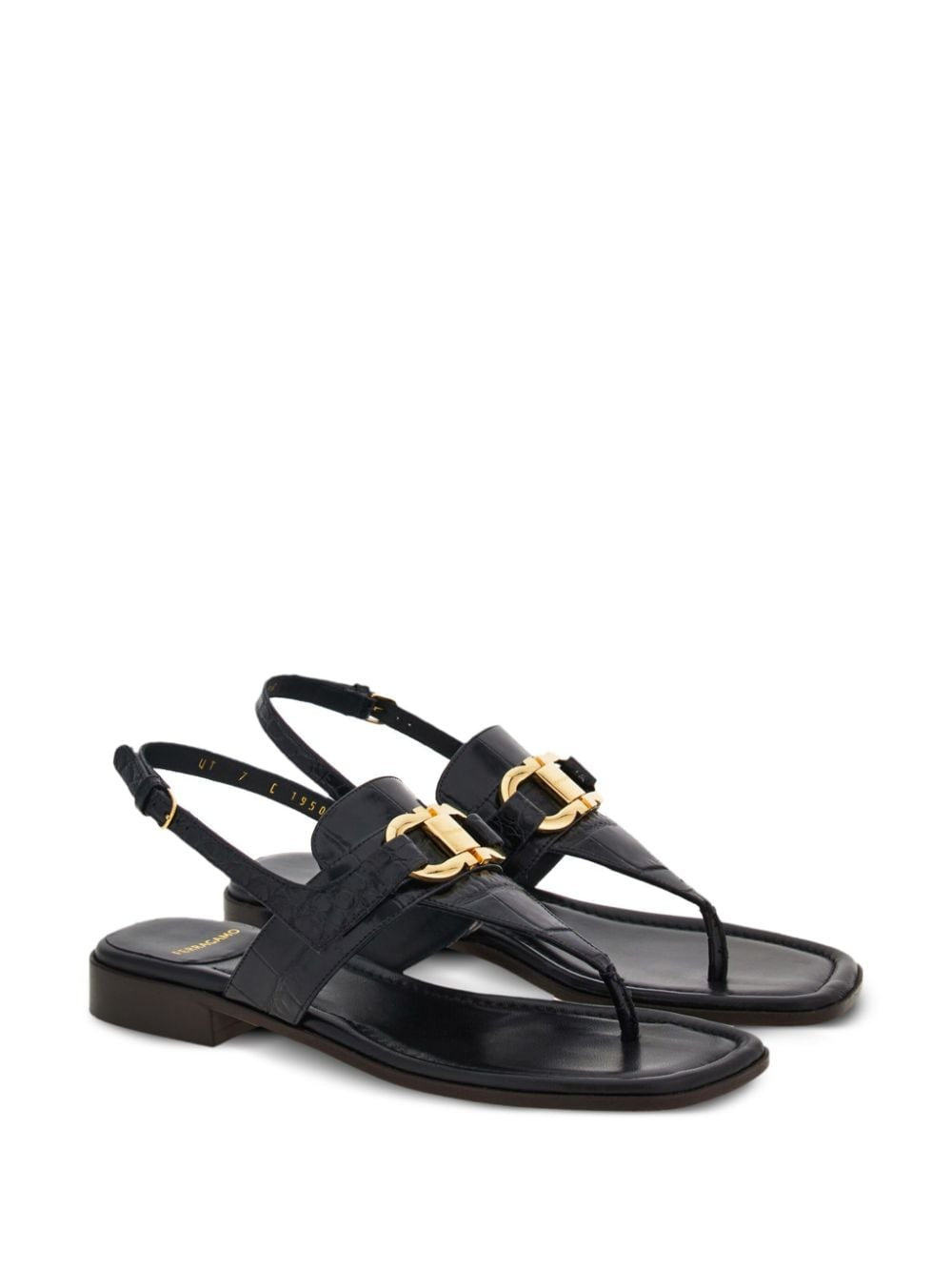 Ferragamo Sandals in Black Lambskin