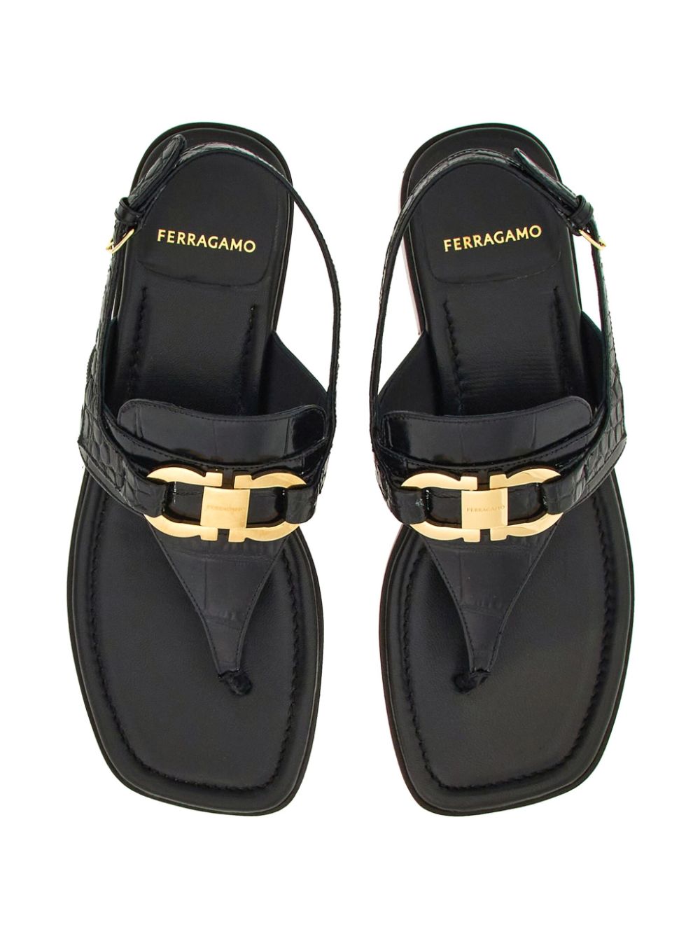 Ferragamo Sandals in Black Lambskin