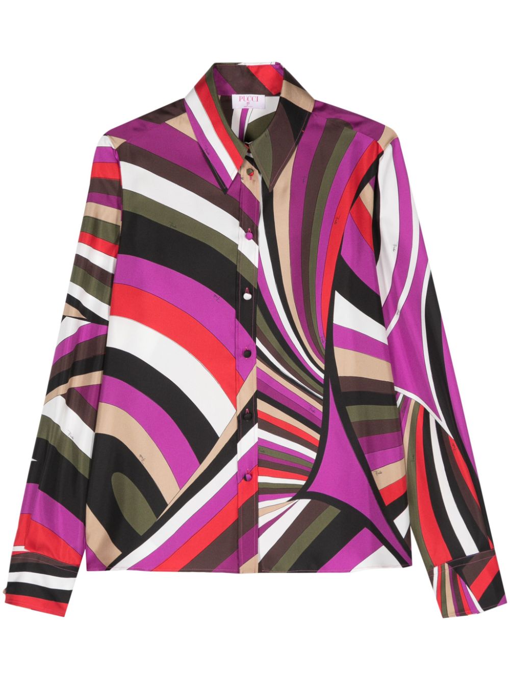 Pucci Shirts Fuchsia silk twill