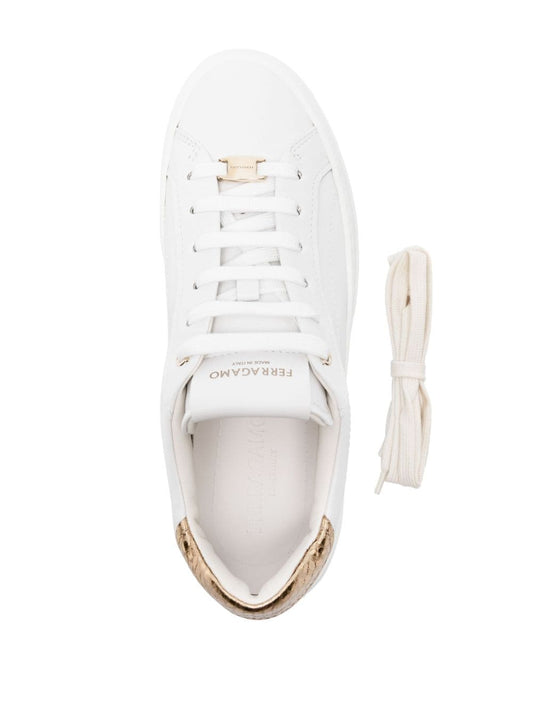 Ferragamo Sneakers White Calf Leather — Women's Luxury