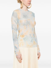Erika Cavallini Semi‑Couture Clear Blue Long‑Sleeve Top