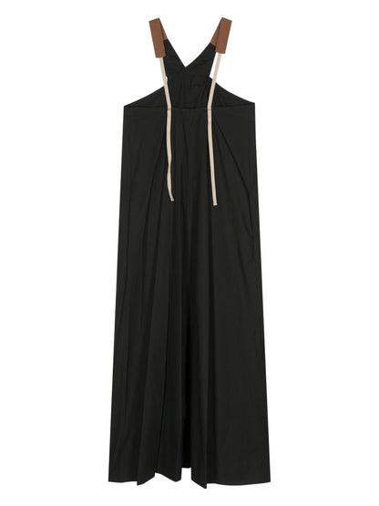 Robes Alysi Midi en popeline de coton noire