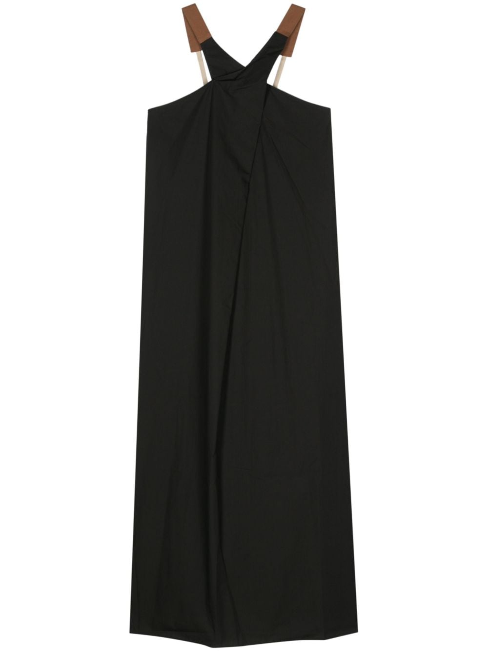 Robes Alysi Midi en popeline de coton noire