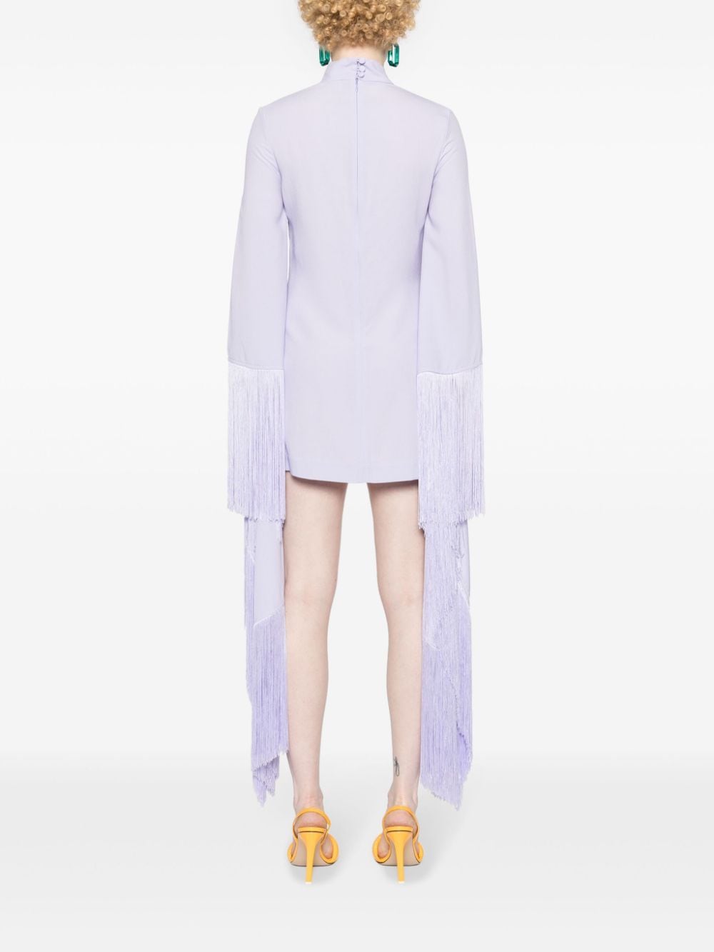 Taller Marmo Main Dresses Lilac mini dress with fringe