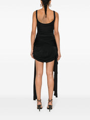 Mugler Dresses Black stretch-jersey draped mini dress