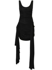 Mugler Dresses Black stretch-jersey draped mini dress