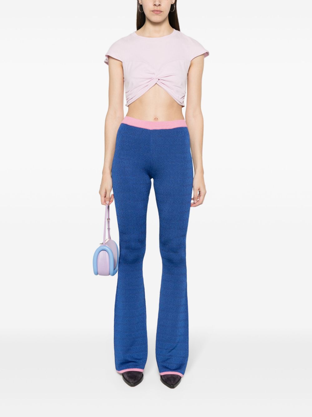 Pantalon Bally en tricot jacquard bleu