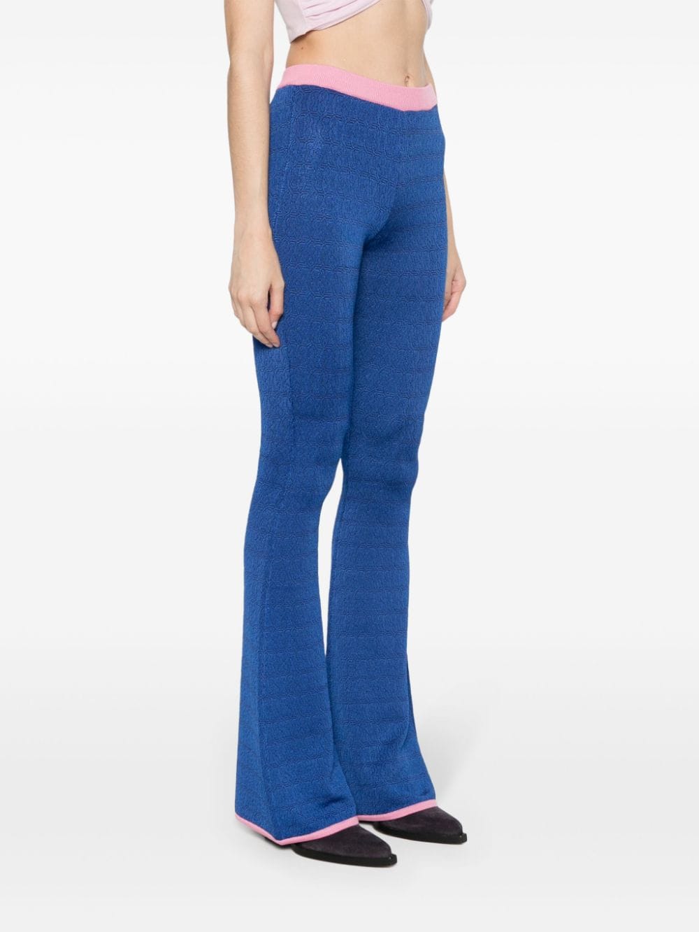 Pantalon Bally en tricot jacquard bleu