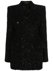 Balenciaga Jackets Black wool tweed double-breasted