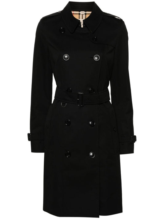 Burberry Black Gabardine Trench Coat