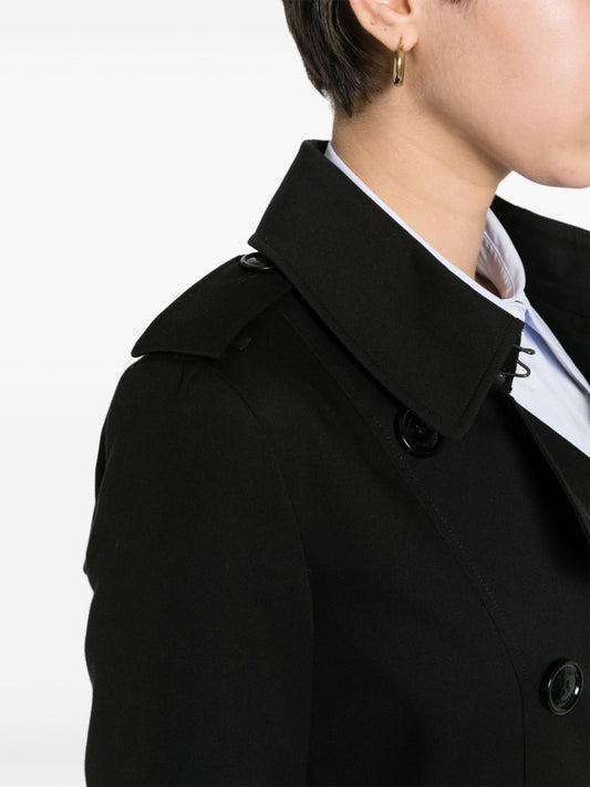 Burberry Black Gabardine Trench Coat