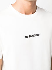 Jil Sander Plus T-shirts and Polos White cotton logo-print