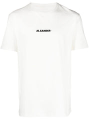 Jil Sander Plus T-shirts and Polos White cotton logo-print