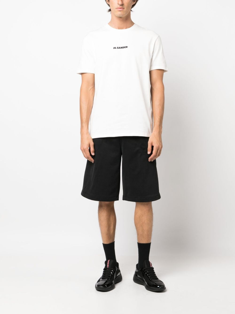 Jil Sander Plus T-shirts and Polos White cotton logo-print