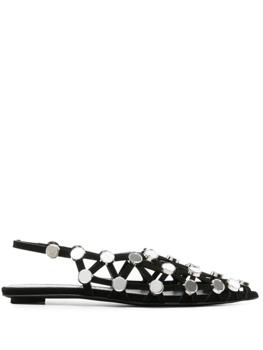 Black calf leather flat shoes — The Attico ballerinas