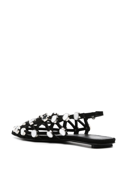 Black calf leather flat shoes — The Attico ballerinas