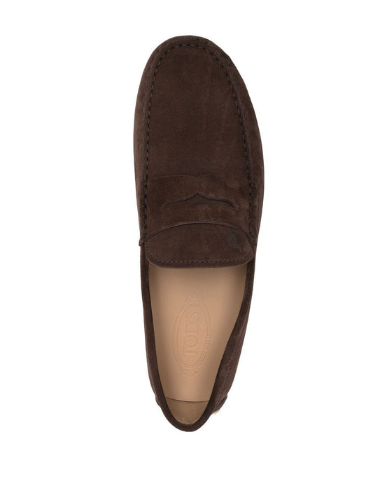 Tod's Brown Calf Suede Moccasins — Elegant Everyday Comfort