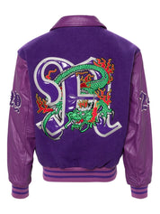 Awake NY Coats Purple embroidered varsity jacket
