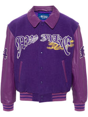 Awake NY Coats Purple embroidered varsity jacket