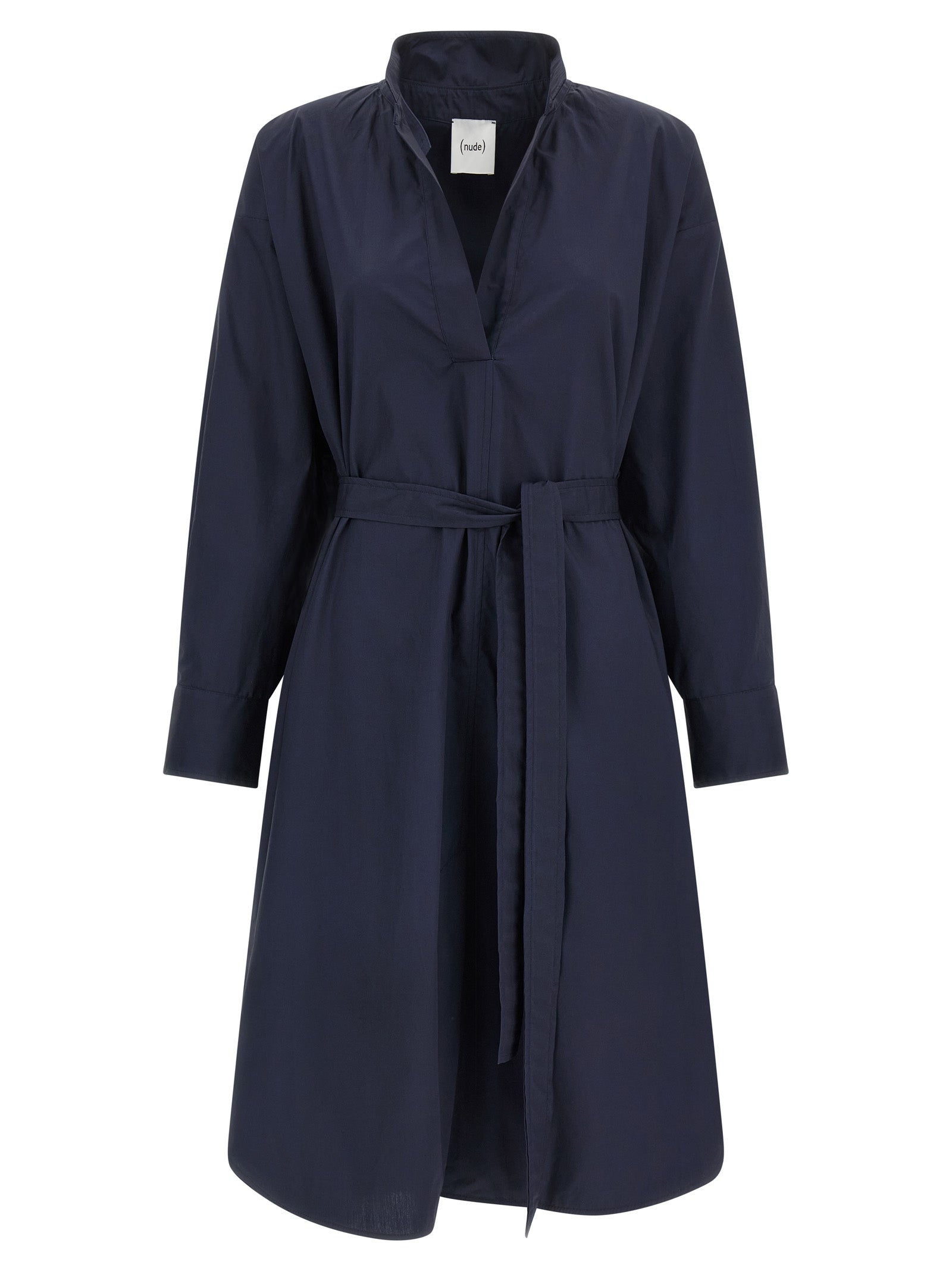 Nude Chemisier Dress — Midi Cotton Poplin Dress