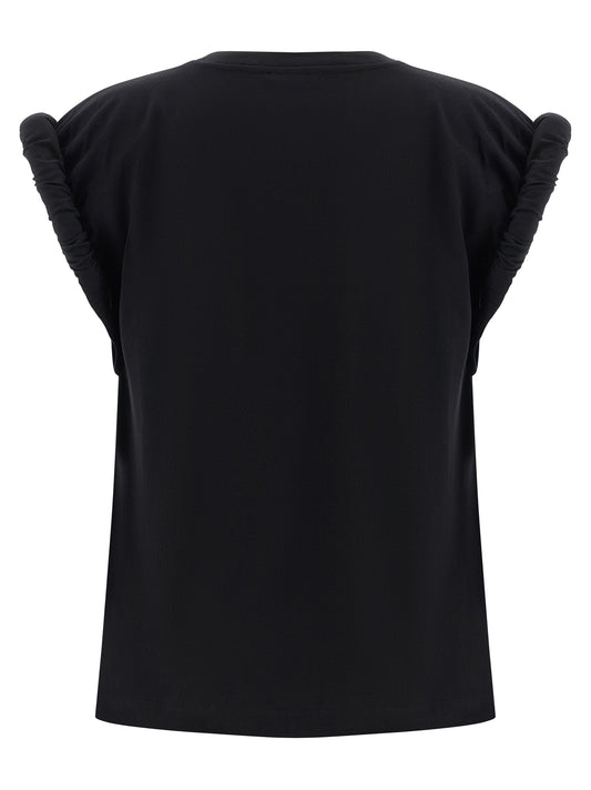 Nude Curled Sleeve T‑shirt — Topwear for Women