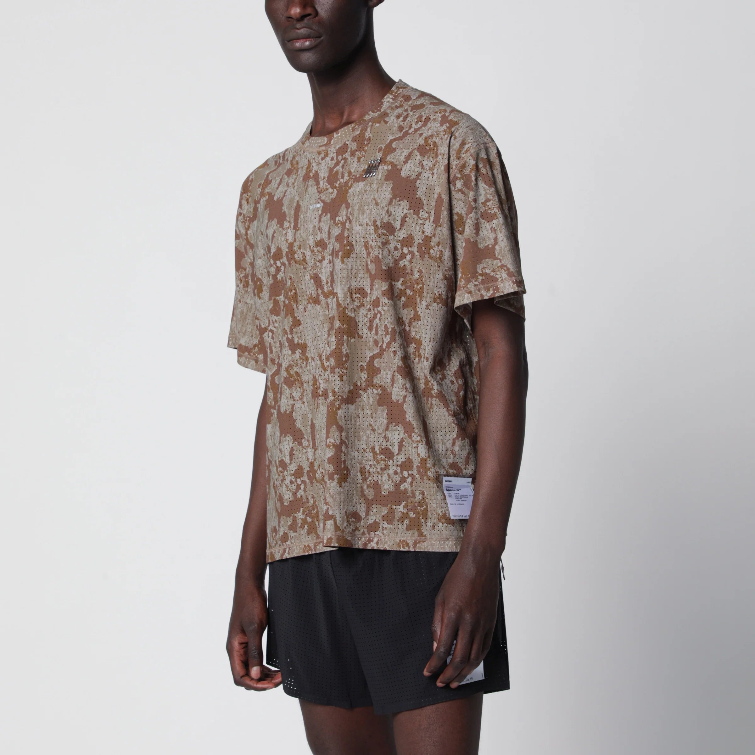 Satisfy Camouflage Space-O T-shirt in perforated micro jersey