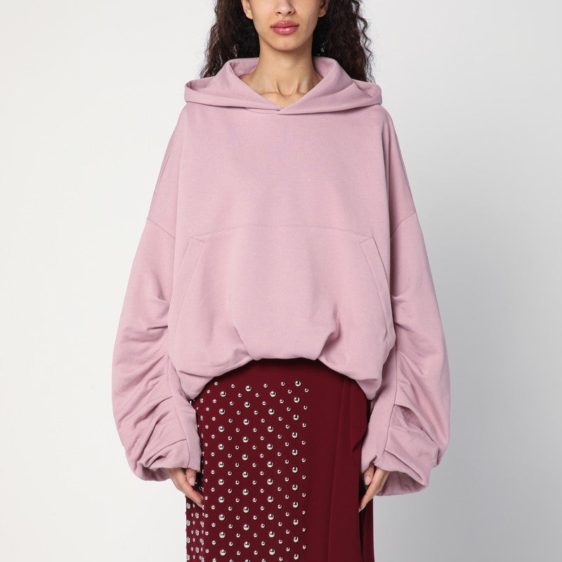 Dries Van Noten Oversized draped pink sweatshirt