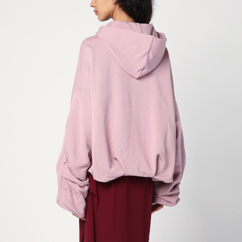 Dries Van Noten Oversized draped pink sweatshirt