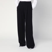 Dries Van Noten Wide Black Cotton Trousers
