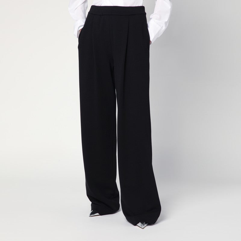 Dries Van Noten Wide Black Cotton Trousers