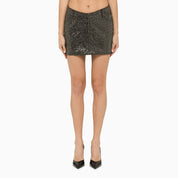 ROTATE Birger Christensen Black miniskirt with micro sequins
