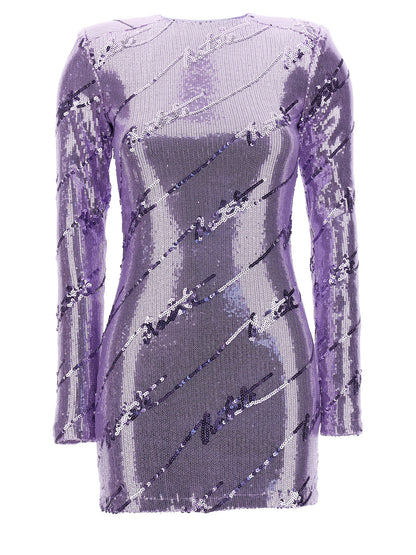 Rotate Birger Christensen Sequin Mini Dress — Purple Skirt