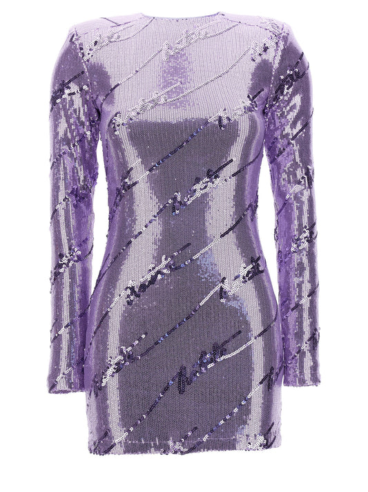 Rotate Birger Christensen Sequin Mini Dress — Purple Skirt