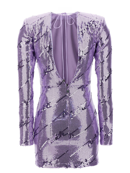 Rotate Birger Christensen Sequin Mini Dress — Purple Skirt