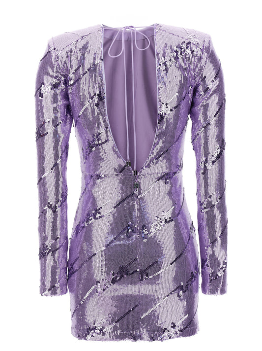 Rotate Birger Christensen Sequin Mini Dress — Purple Skirt