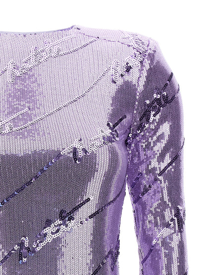 Rotate Birger Christensen Sequin Mini Dress — Purple Skirt
