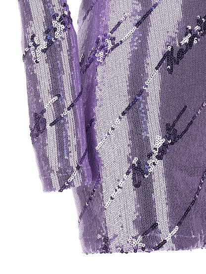 Rotate Birger Christensen Sequin Mini Dress — Purple Skirt