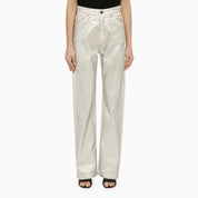 ROTATE Birger Christensen Silver pants in organic denim