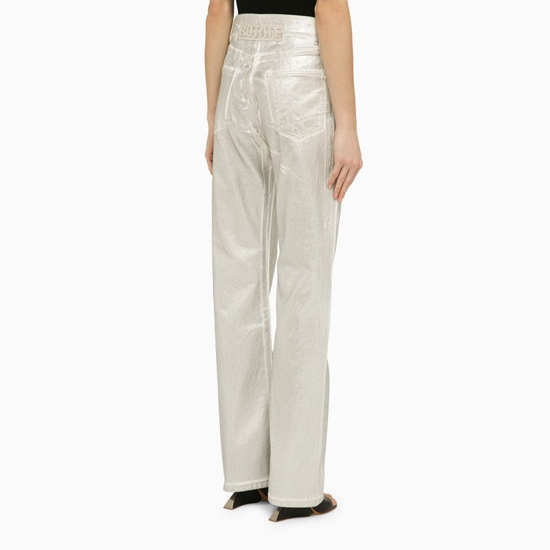 ROTATE Birger Christensen Silver pants in organic denim