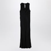 ROTATE Birger Christensen Vestido midi negro con inserción de malla