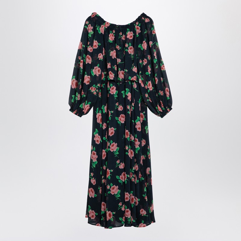 ROTATE Birger Christensen Dress in recycled polyester with floral pattern