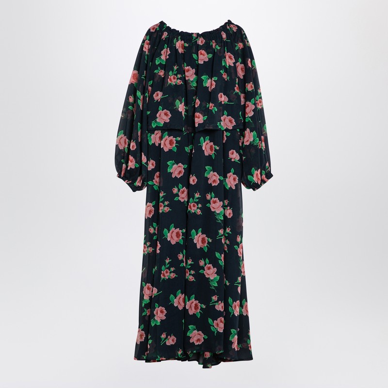 ROTATE Birger Christensen Dress in recycled polyester with floral pattern