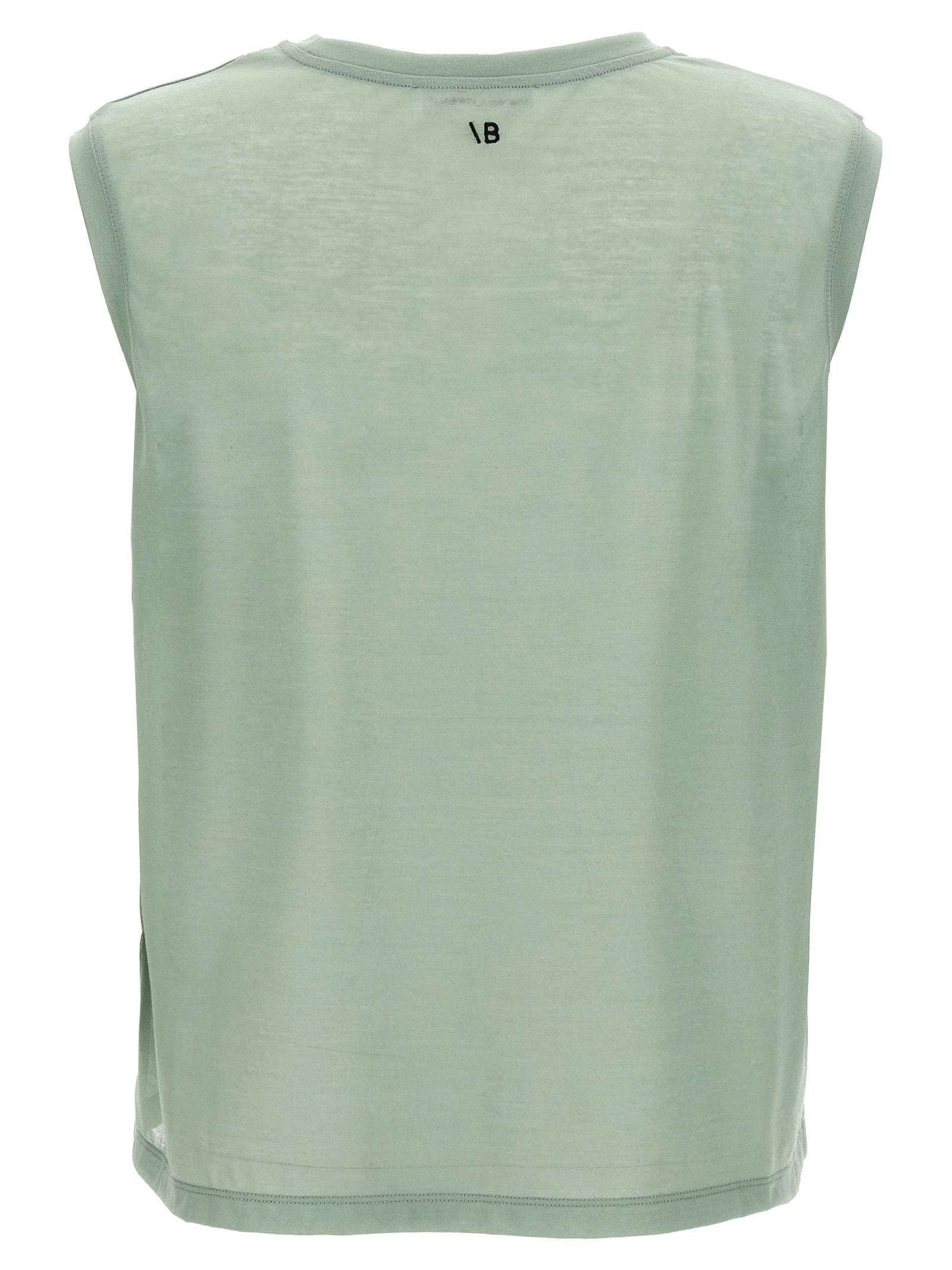 Victoria Beckham Logo Embroidery Top — Green Boxy Fit