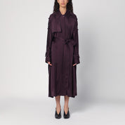 Victoria Beckham Eggplant colour single-breasted trench coat